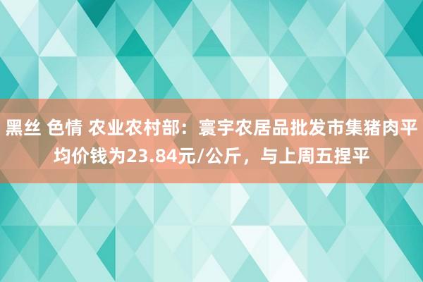 黑丝 色情 农业农村部：寰宇农居品批发市集猪肉平均价钱为23.84元/公斤，与上周五捏平